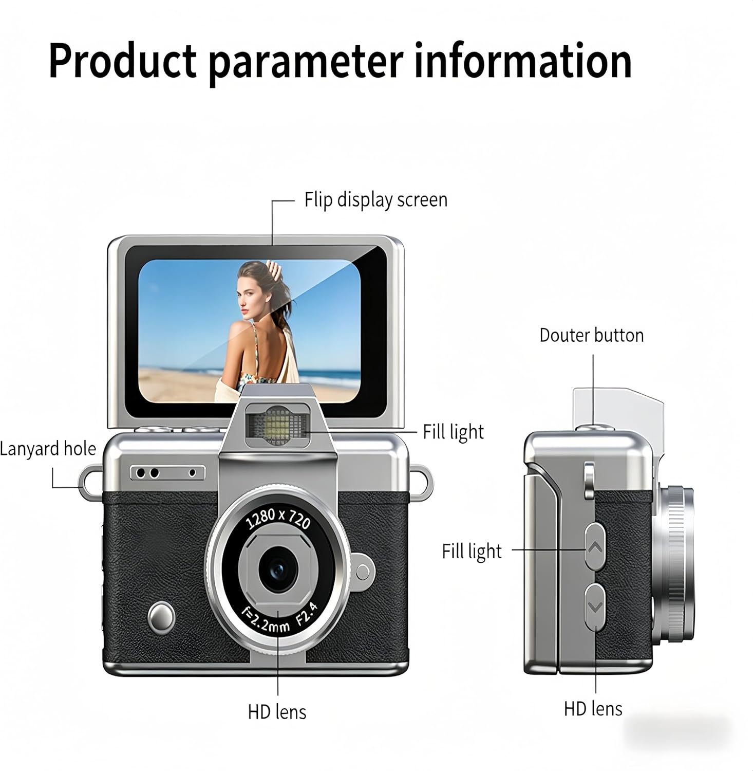 Mini Digital Camera Keychain, Pocket Snap Camera with Flip Screen and Built-in Flash, Micro Mini,Mini Digital Camera,Kids Digital Camera for Travel, Concerts and Teens Gift(Pink)