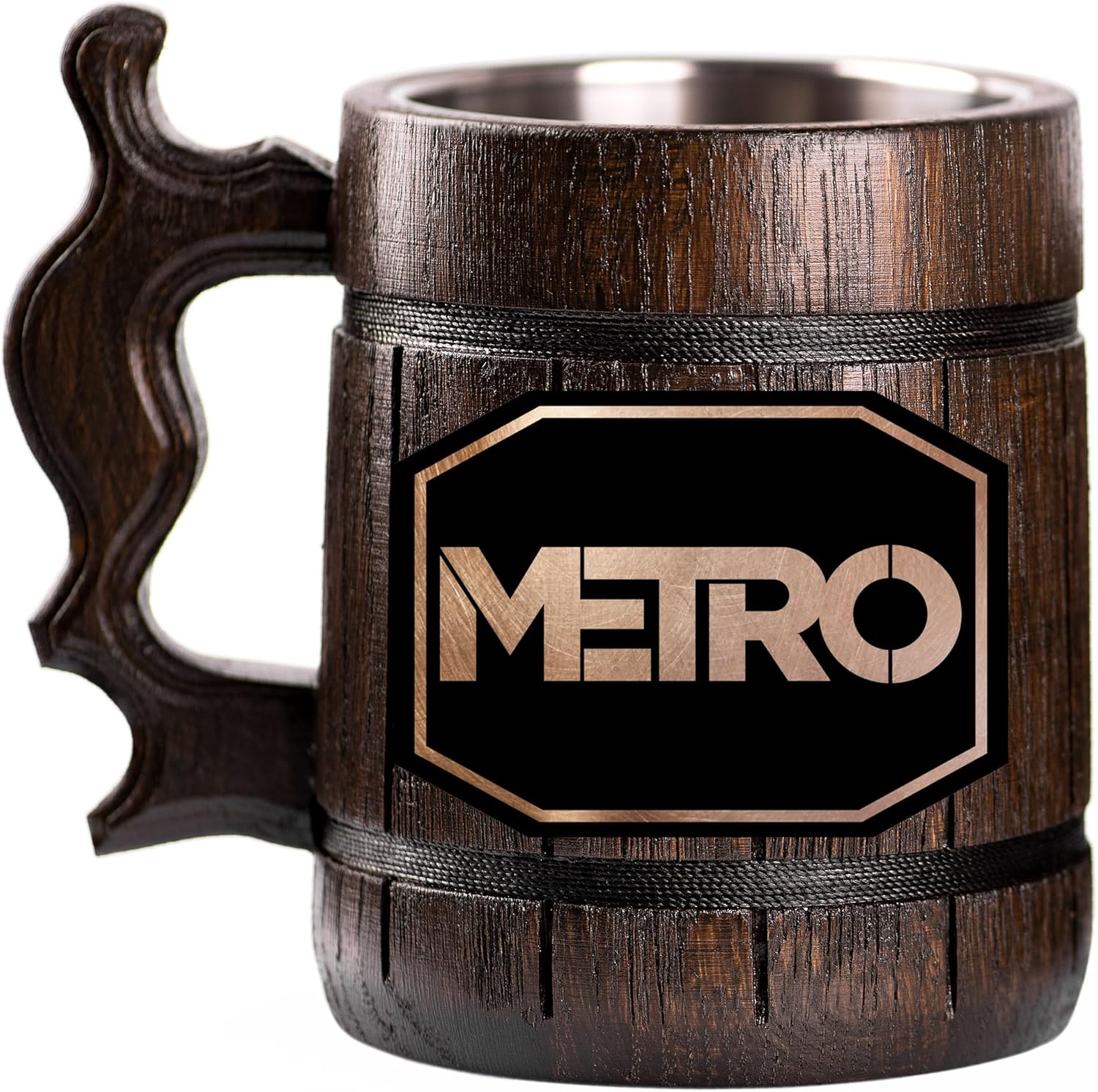 Metro 2033 Beer Mug, Personalized Stein, Wooden Tankard