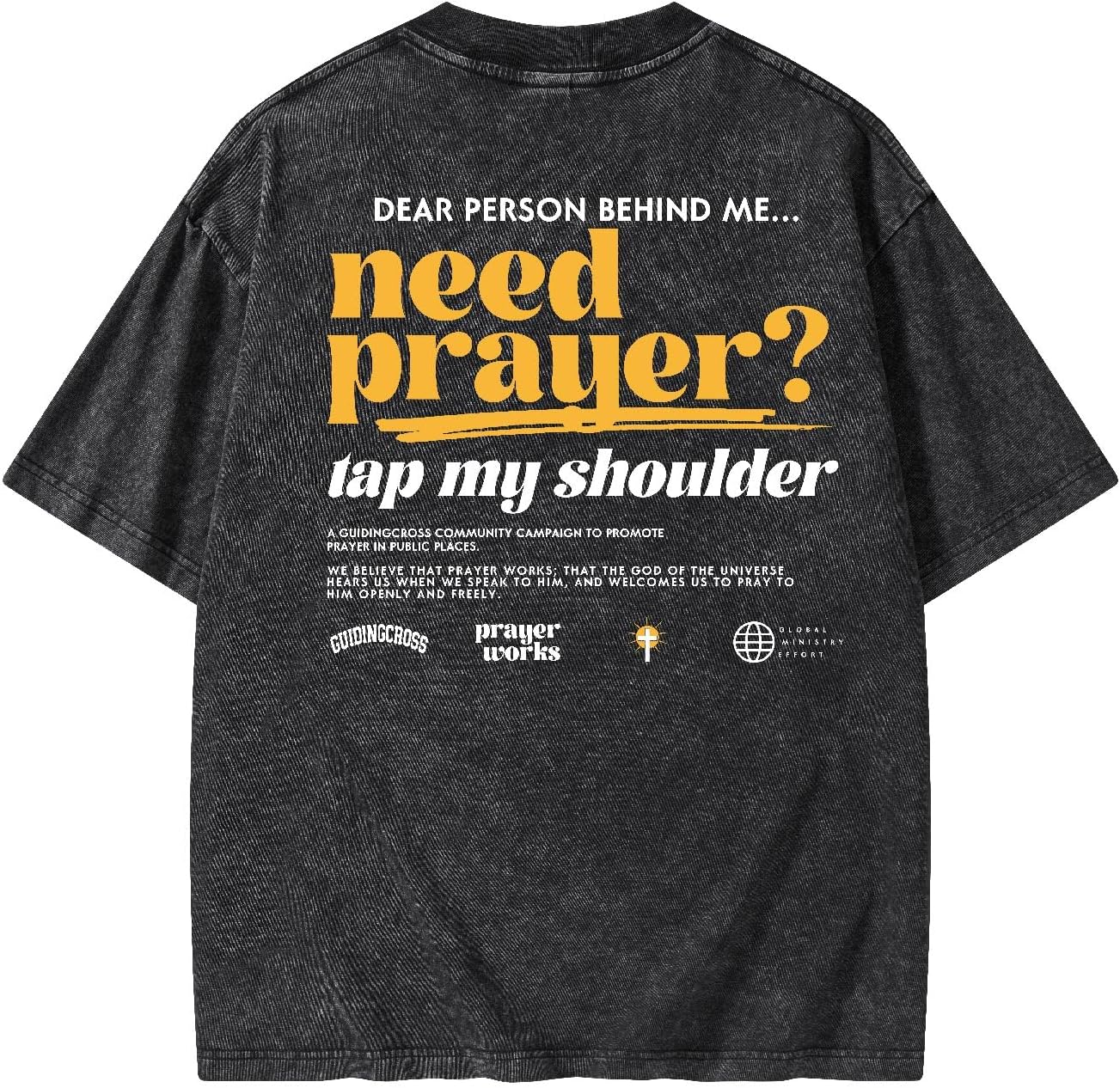 Need Prayer Tap My Shoulder Christian Shirts Men Women Jesus Faith Oversized Acid Washed Graphic Tees Bible Verse Unisex