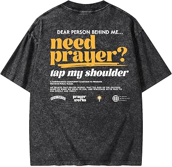 Christian Shirts Men Women Jesus Faith Oversized Acid Washed Graphic Tees Bible Verse Unisex Need Prayer