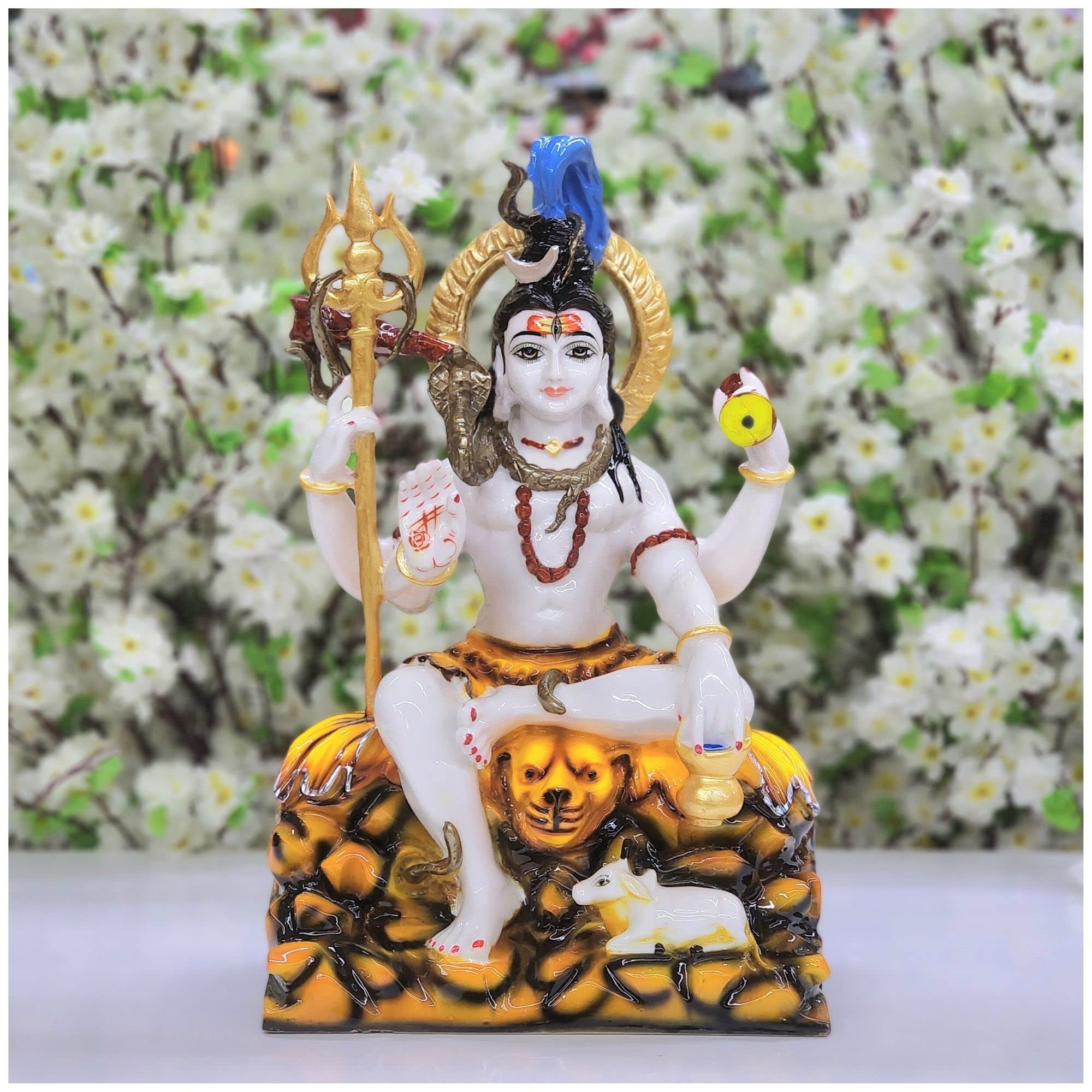 Buy AtoZ India Cart Lord Shiva Statue in Marble Mahadev Statue Shiva