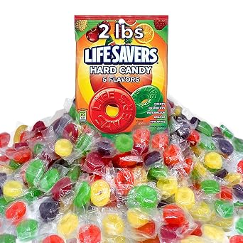 Individually Wrapped 5 Fruit Flavored Candy for Christmas Stocking Stuffers Candy - 2 Pounds Of Approx 240 Pieces -