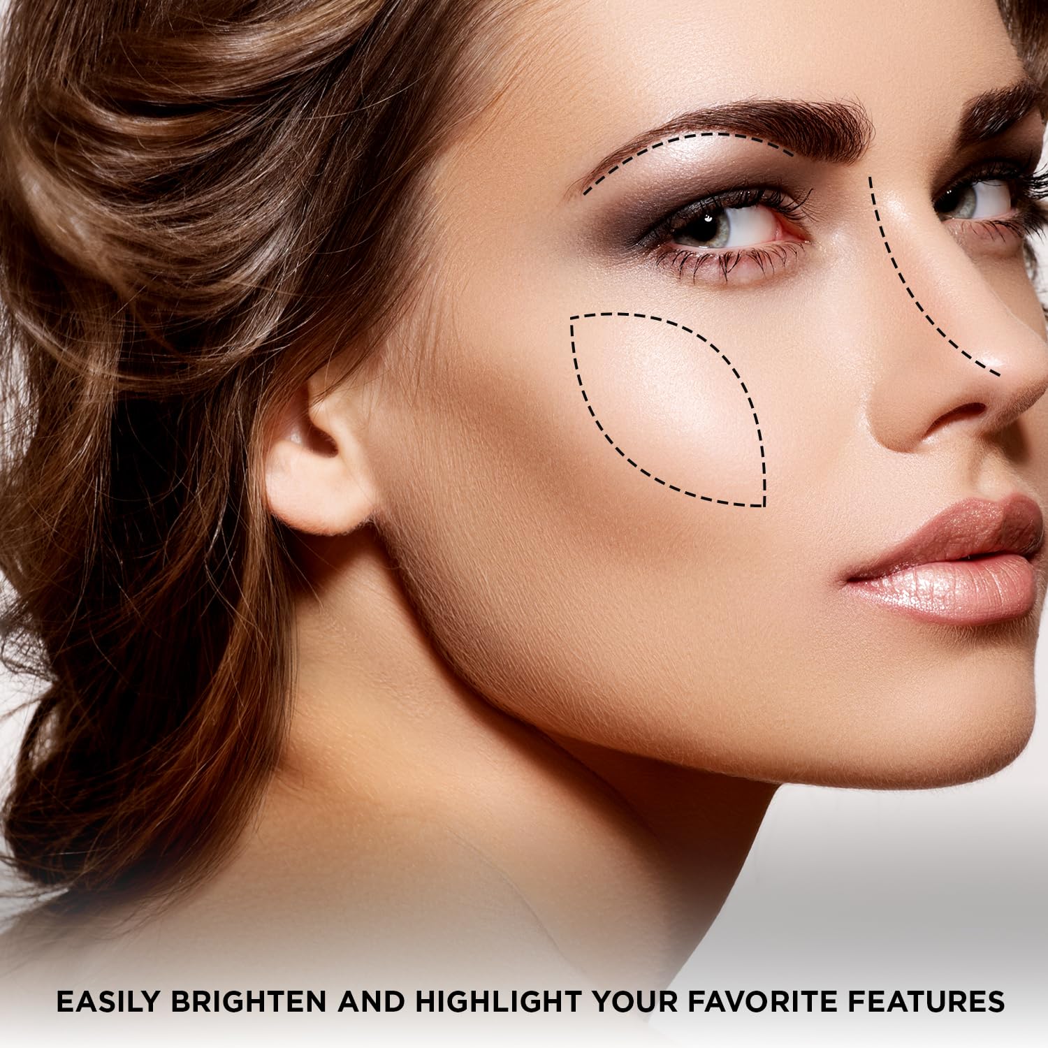 Profusion Cosmetics Artistry Strobe and Glow 9 Shade Highlight Palette with Brush, Shimmering Highlighter for Bold Sparkling Looks