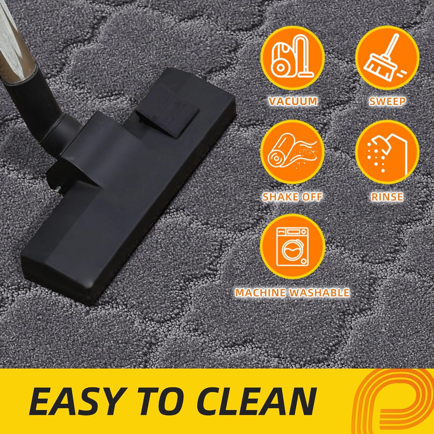 JSEI Door Mat 24" x 36", Non-Slip Dirt Trapper Door Mats Indoor Entryway Rugs Washable Absorbent and Stain Resist Welcome Mats, Dog Door Mat for Front Back Door, Muddy Wet Shoes & Paws, Dark Grey