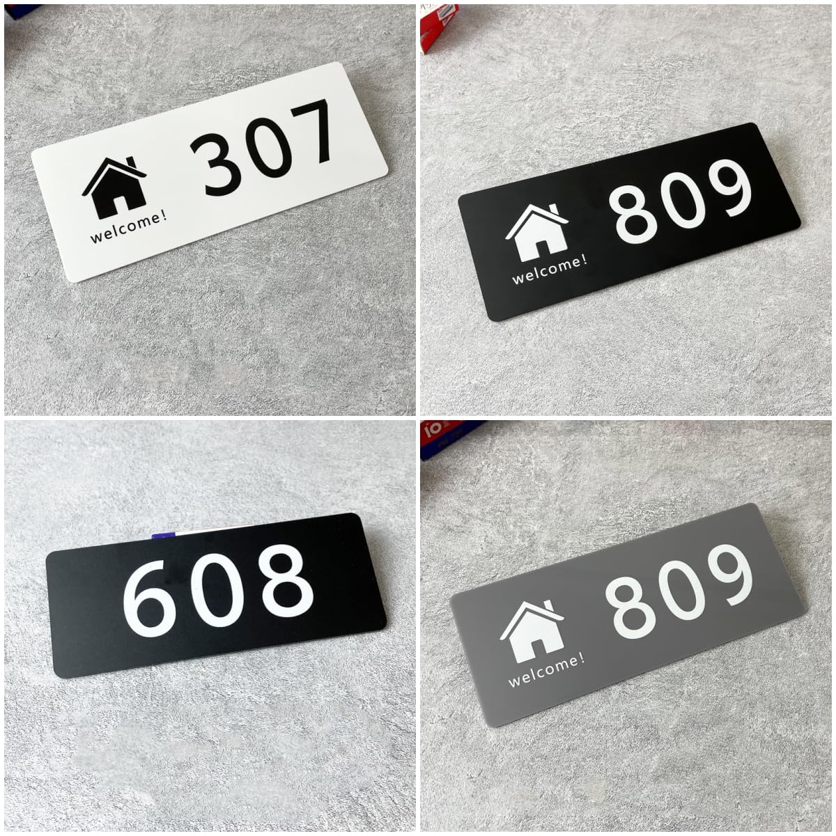 Numéro de Maison,Plaque Numero Maison Plaques de porte de bureau intérieures personnalisées en acrylique, plaques de numéro d'adresse de maison d'hôtel modernes, plaques de décoration for la maison(Bl