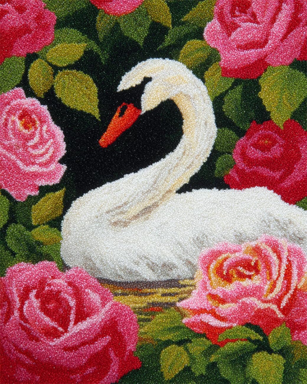 AxiangziK DIY Embroidery Kit Fantasy Swan 11CT 60x80cm