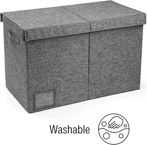 Miniatura 3 de PandaEar Caja grande de almacenamiento de juguetes con tapa, organizador plegable para niños, niñas, sala de juegos, guardería, dormitorio, armario,