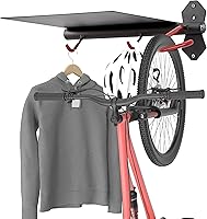 Vista 8 de PRO BIKE TOOL Soporte de pared para garaje para bicicletas, sistema de almacenamiento de bicicletas de aleación duradera con gancho ajustable