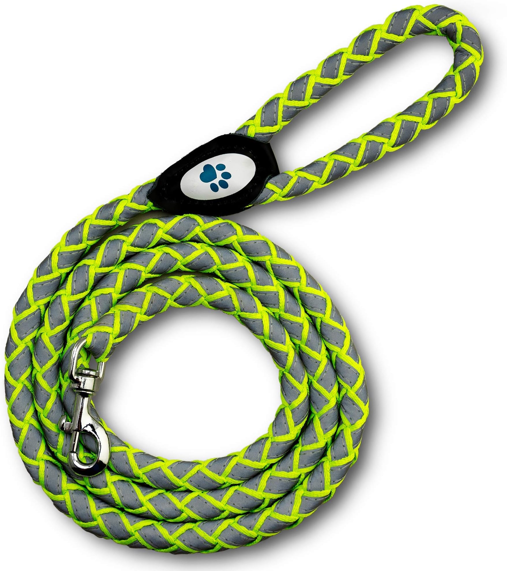 Dog Leash - Reflective, Heavy Duty, Climbing Rope for Medium to Large Dogs. 6 Ft Green, Nylon Braided Leash for The Best Control When Walking Large Dogs (NOT for Small Dogs)