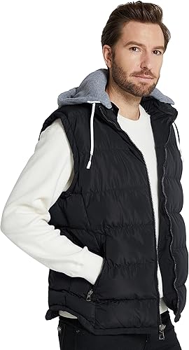 Miniatura 6 de ZSHOW - Chaleco de invierno con capucha extraíble y acolchado para hombre
