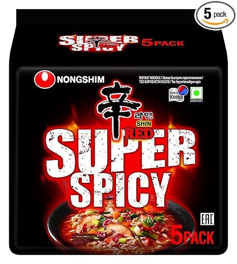 Nongshim Shin Red Super Spicy Instant Noodle, 21.16 oz / 600 grams