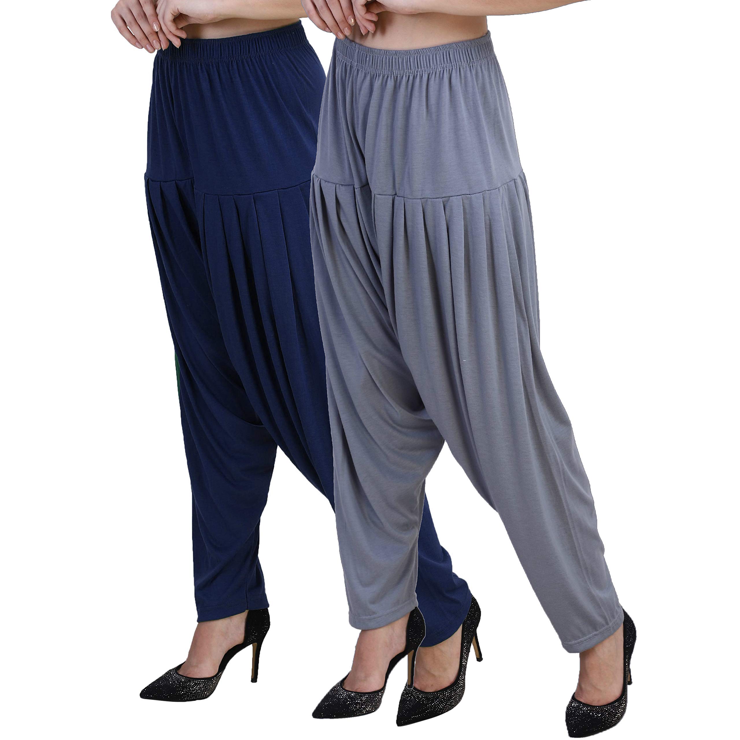 casuals Women's Viscose Patiala Pants Combo 2 (Lightskin and Multi-Coloured)-picture-14