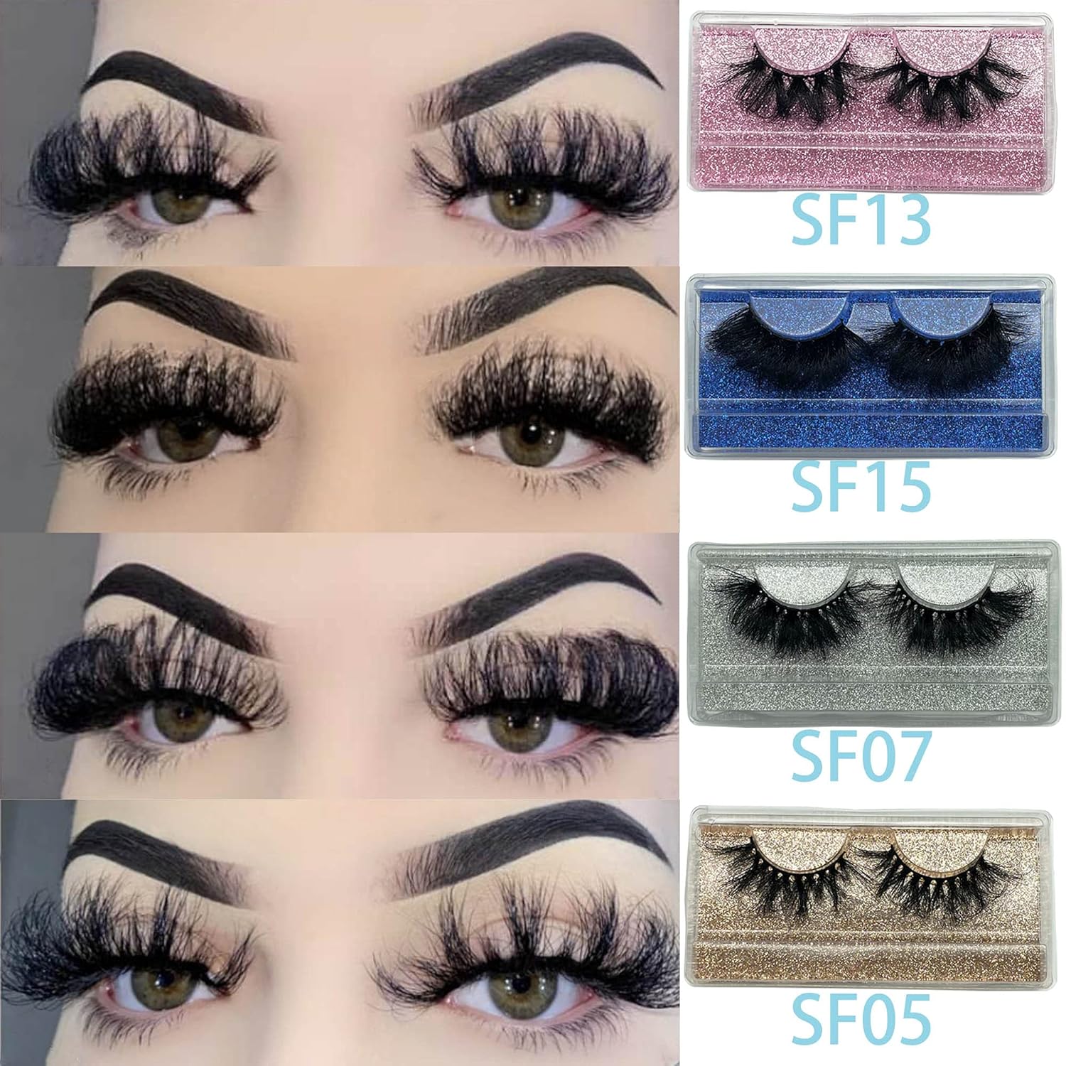 Super Fluffy 22-25mm Mink Lashes Wholesale Mikiwi 20 Pack EyeLashes, Real Mink Thick HandMade Full Strip Lashes, Crueltyl Free Lash, Dramatic Lashes For Halloween Party, 20 Pairs 22-25mm lashes