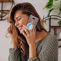 Vista 6 de Soporte de agarre de teléfono celular móvil plegable con purpurina de cristal transparente tipo magnético para teléfonos inteligentes y tabletas