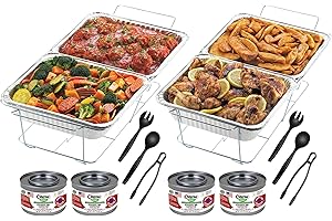 Sterno Disposable Chafing Dish Set, Buffet Kit, 2-Pack, 18 Pieces, Aluminum
