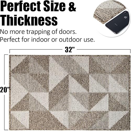 Vista 114 de Tapete para interiores de 32 x 48 pulgadas, tapete absorbente para puerta delantera y trasera, parte trasera de goma, antideslizante, atrapador
