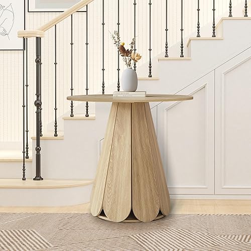 Miniatura 8 de Mesa de comedor redonda pequeña de 31.5 pulgadas, mesa de cocina moderna para 2 a 4 personas, mesas de comedor redondas de madera de granja con base