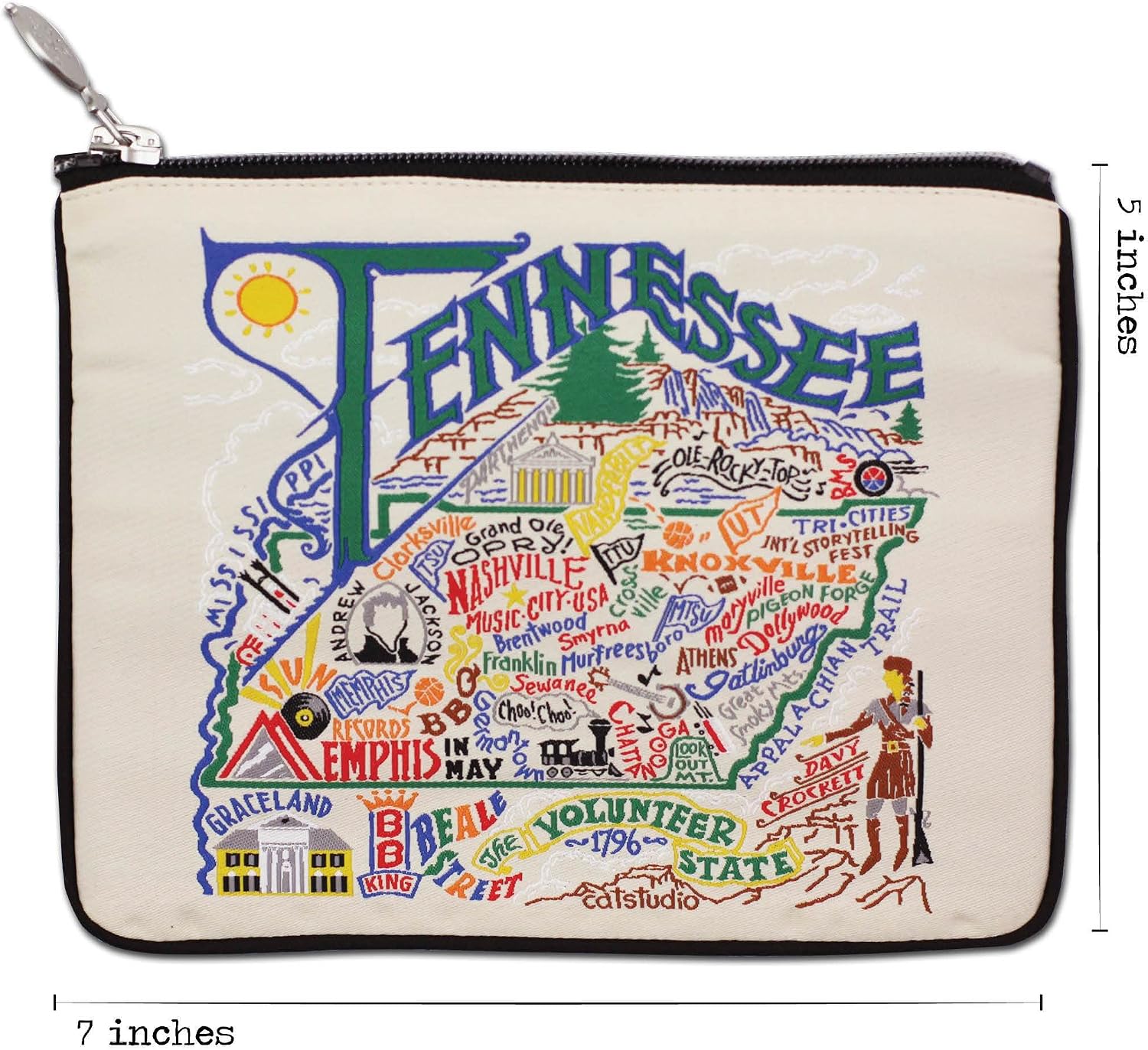 catstudio Tennessee Zipper Pouch Purse | Holds Your Phone, Coins, Makeup, Dog Treats, & Tech Tools