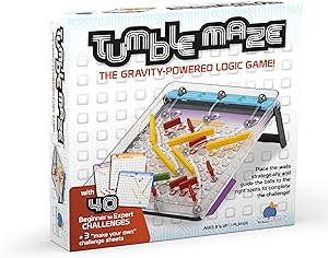 Logic Puzzle Game, Award Winning, Solo-Play Brain Teaser, for Kids Teens Adults Family Game Nights, 40 Fun Puzzles to Solve, Ages 8+, Tumble Maze by Blue Orange Games