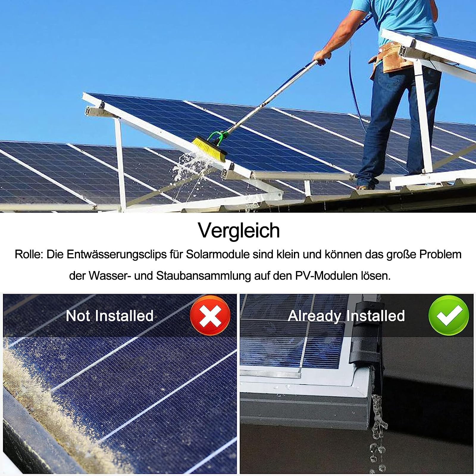 28 Clip Scarico Acqua Pannelli Solari 35mm | Per Pulizia Moduli Fotovoltaici - Foto 6