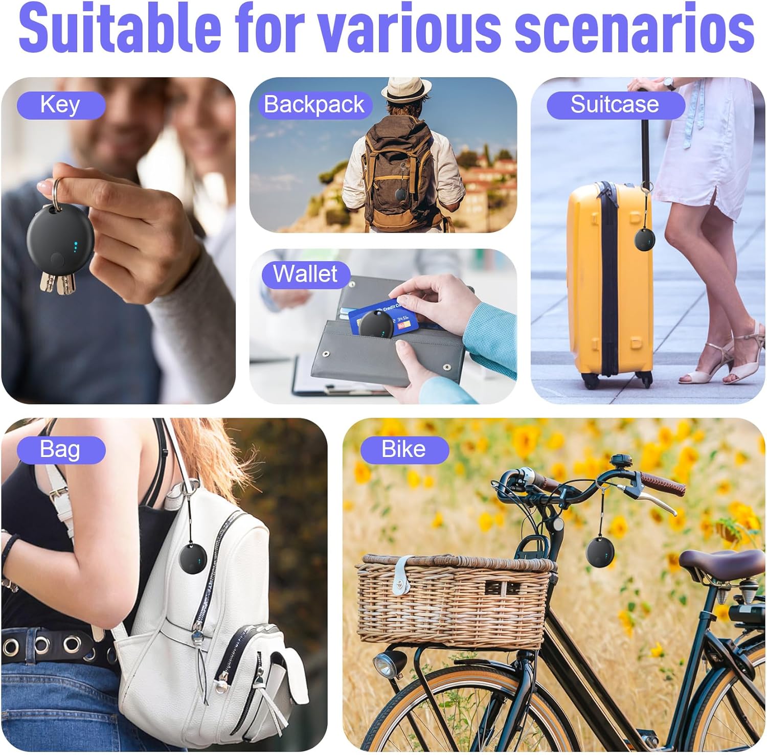 Air Tracker Tag for Android or iOS, Dual System Air Tracker-4 Pack, Bluetooth Tracking Compatible with iOS Find My or Google Find Hub App, Smart Tracker Tag Key Finder for Key Wallet (Black) - Image 6