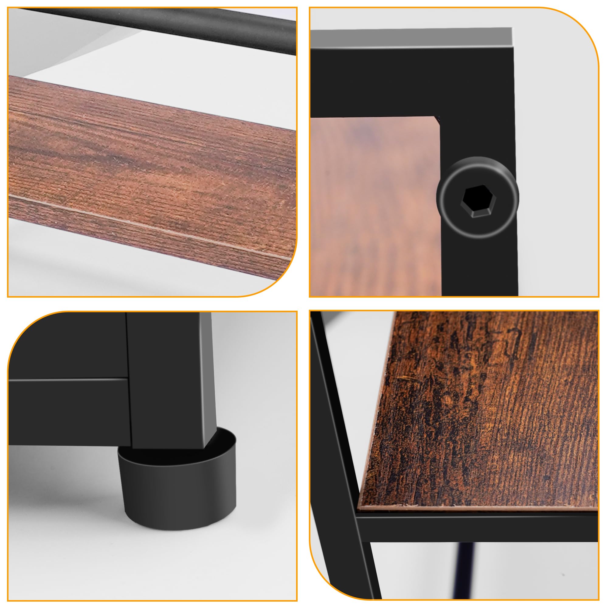 VXXCK Coffee Syrup Rack Organizer, 12 Bottle Syrup Holder Stand for Coffee Bar, 3 Tier Shelf Storage Rack for Liquor Syrup Wine for Countertop, Kitchen, Coffee Station, Rustic Brown Black