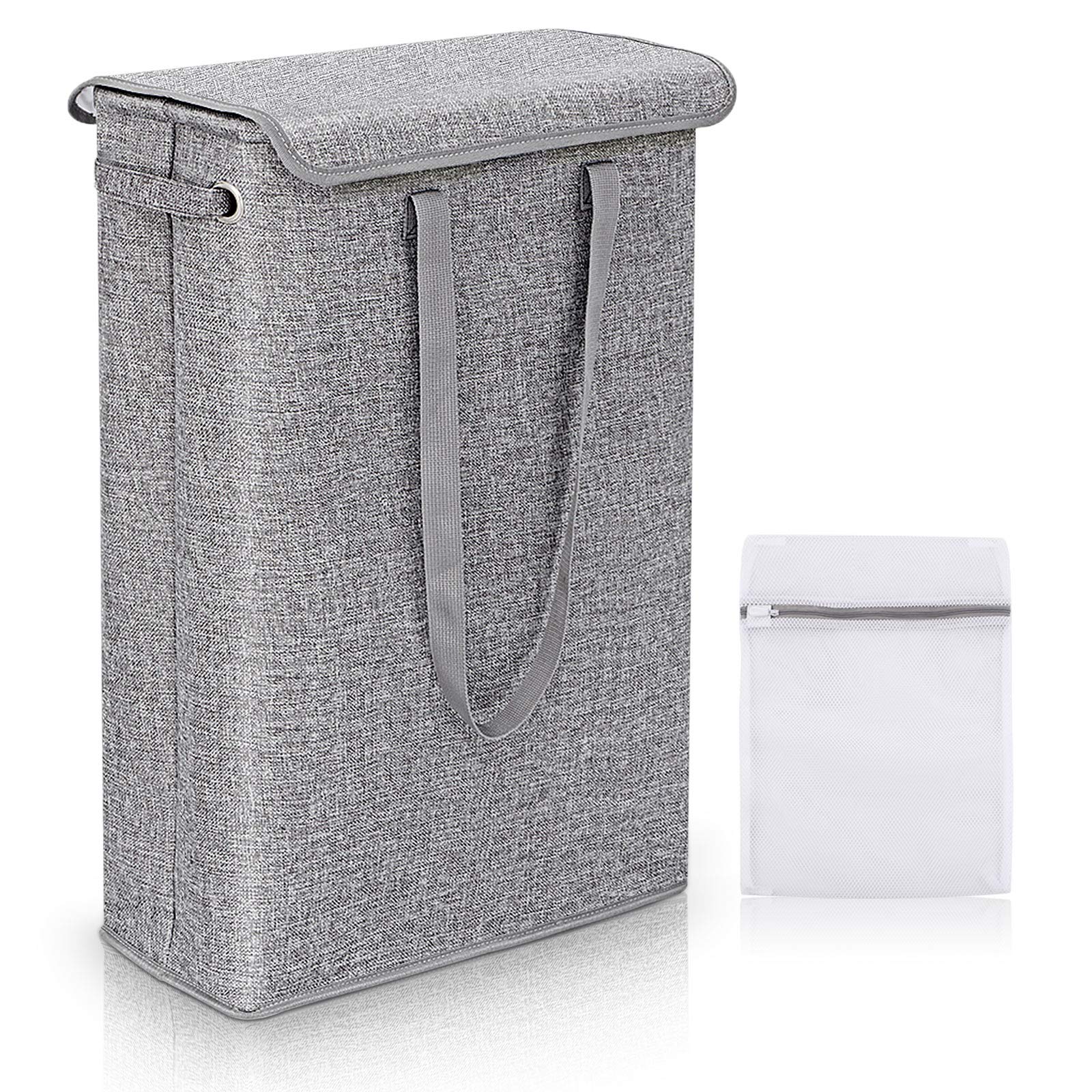 Buy Slim Laundry Basket with Lid, Tall Thin Laundry Hamper with Handles