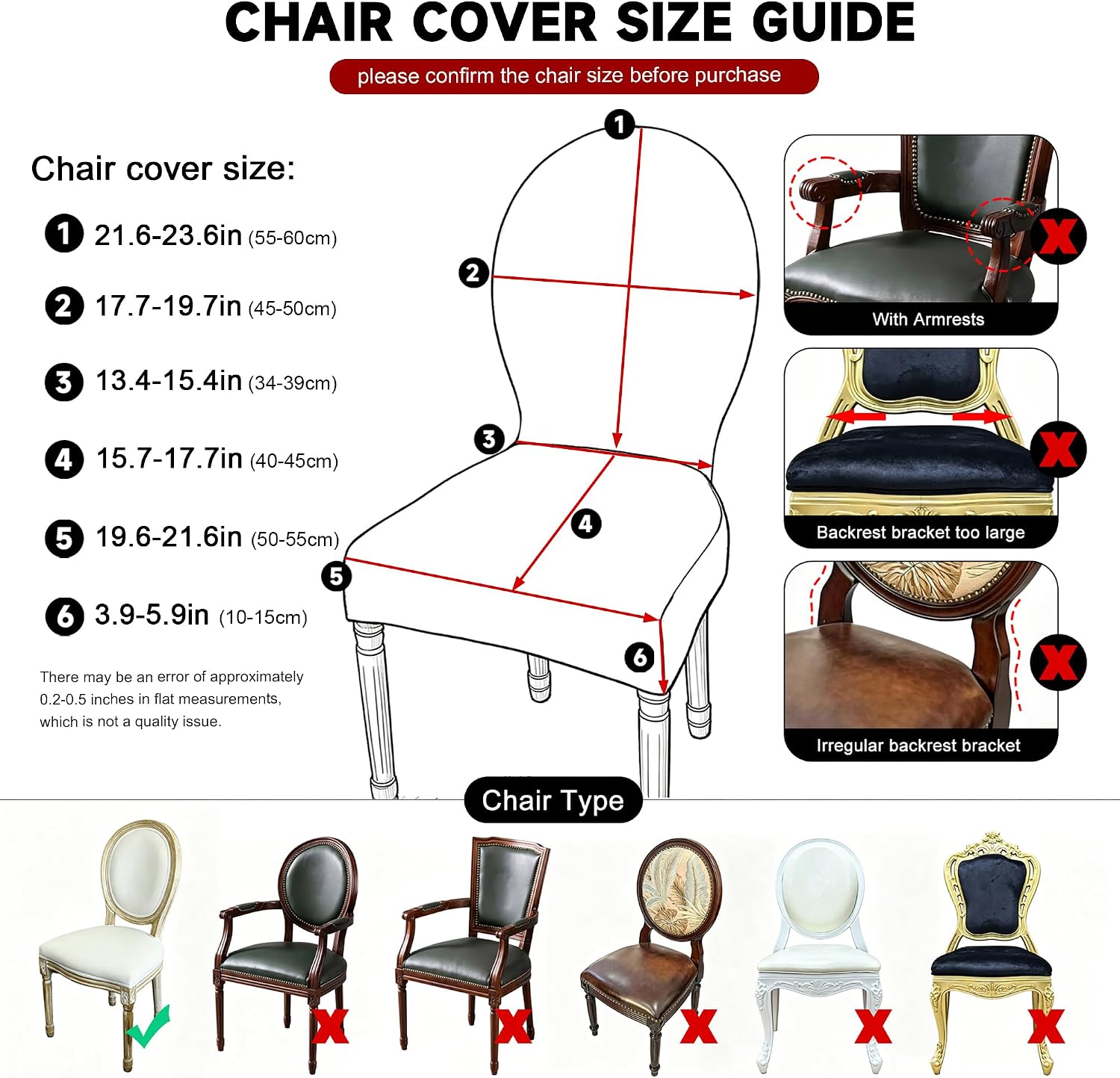 Large Round Back Chair Covers Set of 4/6, Stretch Curved Back Dining Chair Slipcovers Jacquard Mid Century Modern Chair Seat Protectors for Kitchen, Restraunt, Banquet (Black, Set of 6)