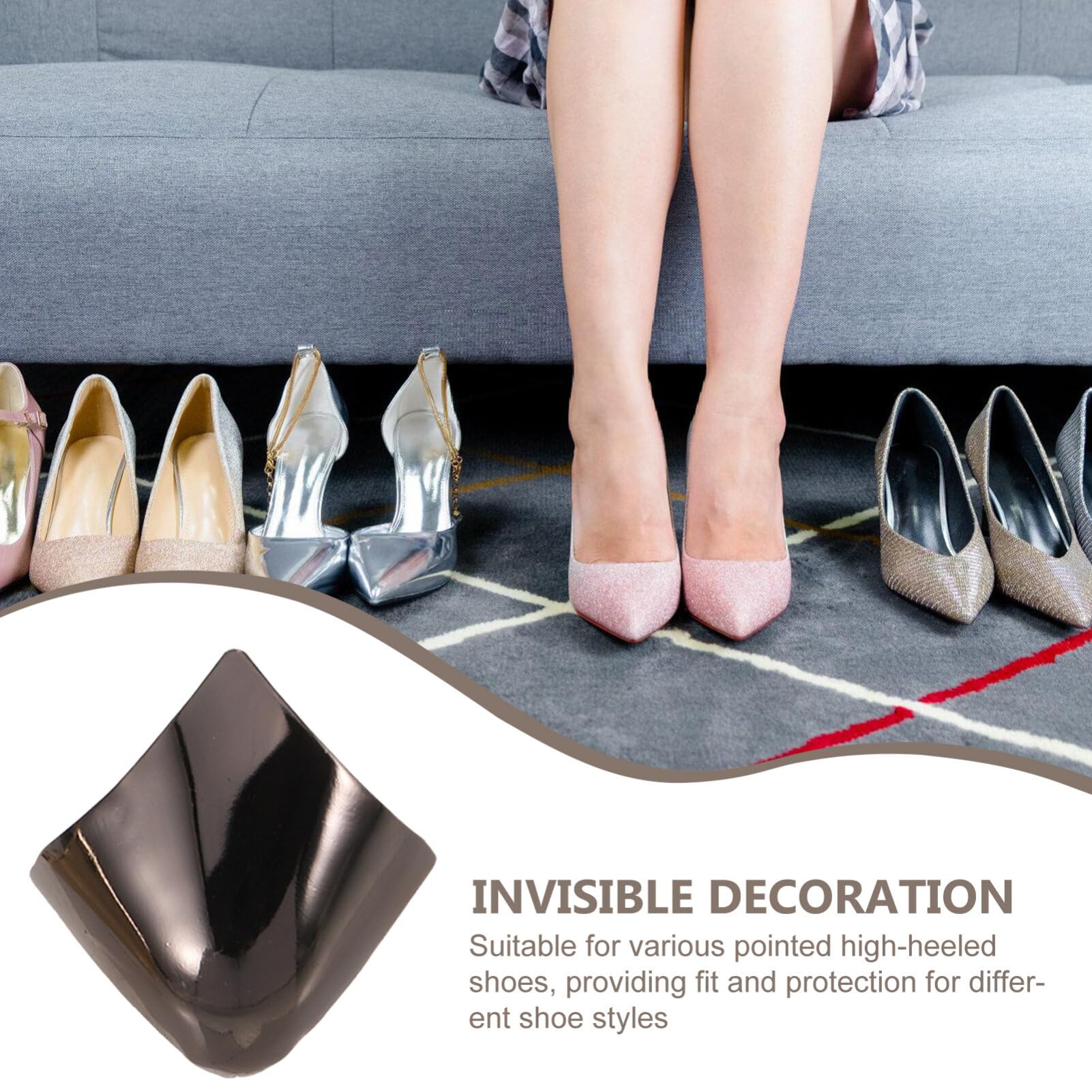 Cubre Puntas Metálico Para Zapatos Mujer 2 Pares De Puntera Para Tacones Altos Puntiagudos Accesorios Para Protección Y Decoración Invisible De Tacones