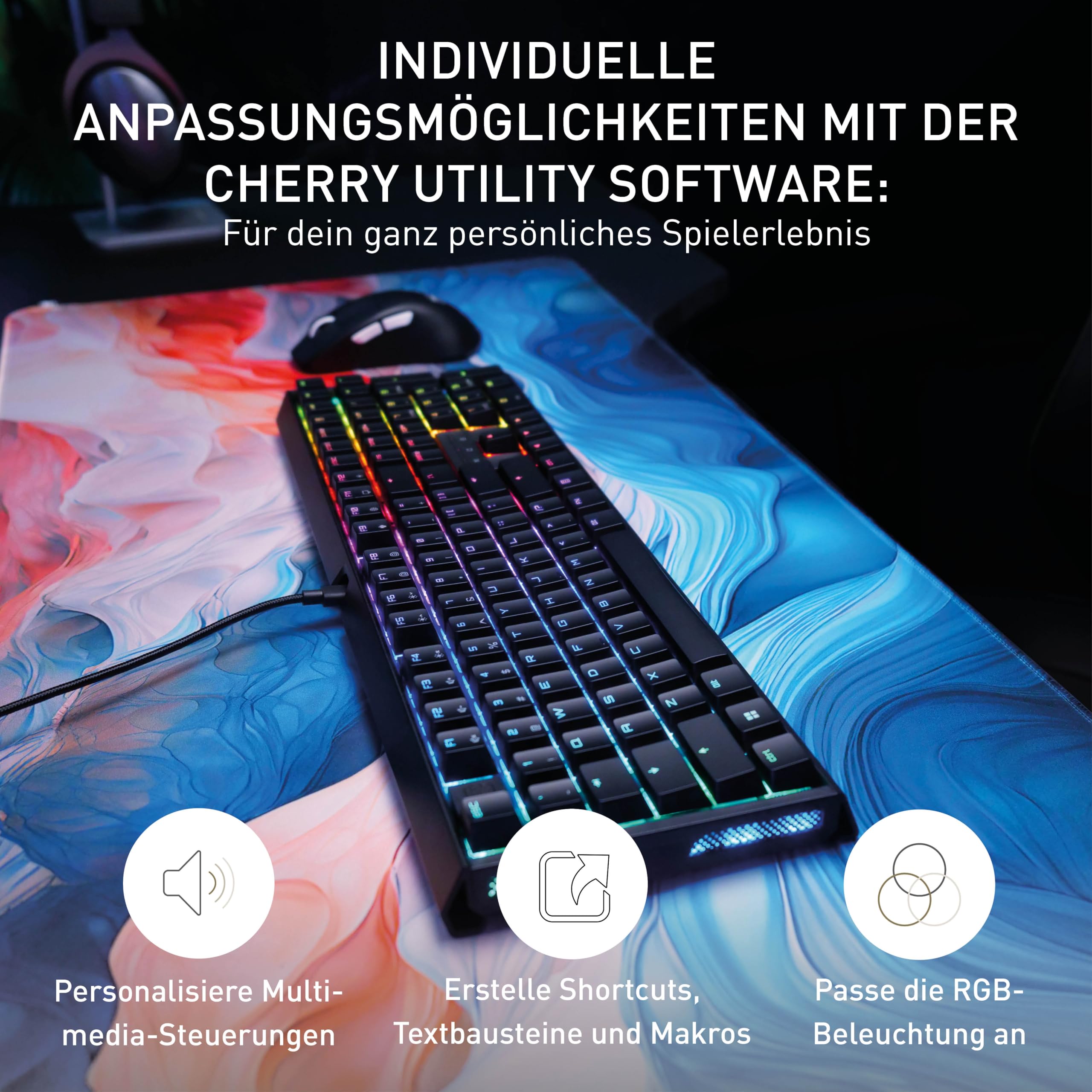 MX 3.1, Mechanische Gaming-Tastatur, Deutsches Layout (QWERTZ), RGB-Beleuchtung, Aluminium-Gehäuse, USB-A Anschluss, MX2A RED Switches, Schwarz