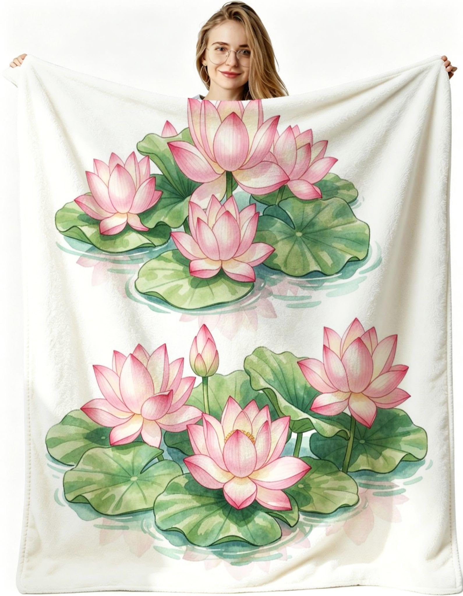 Manta Entretiempo Grande, Loto Rosa, 220x240 cm, AQ8687