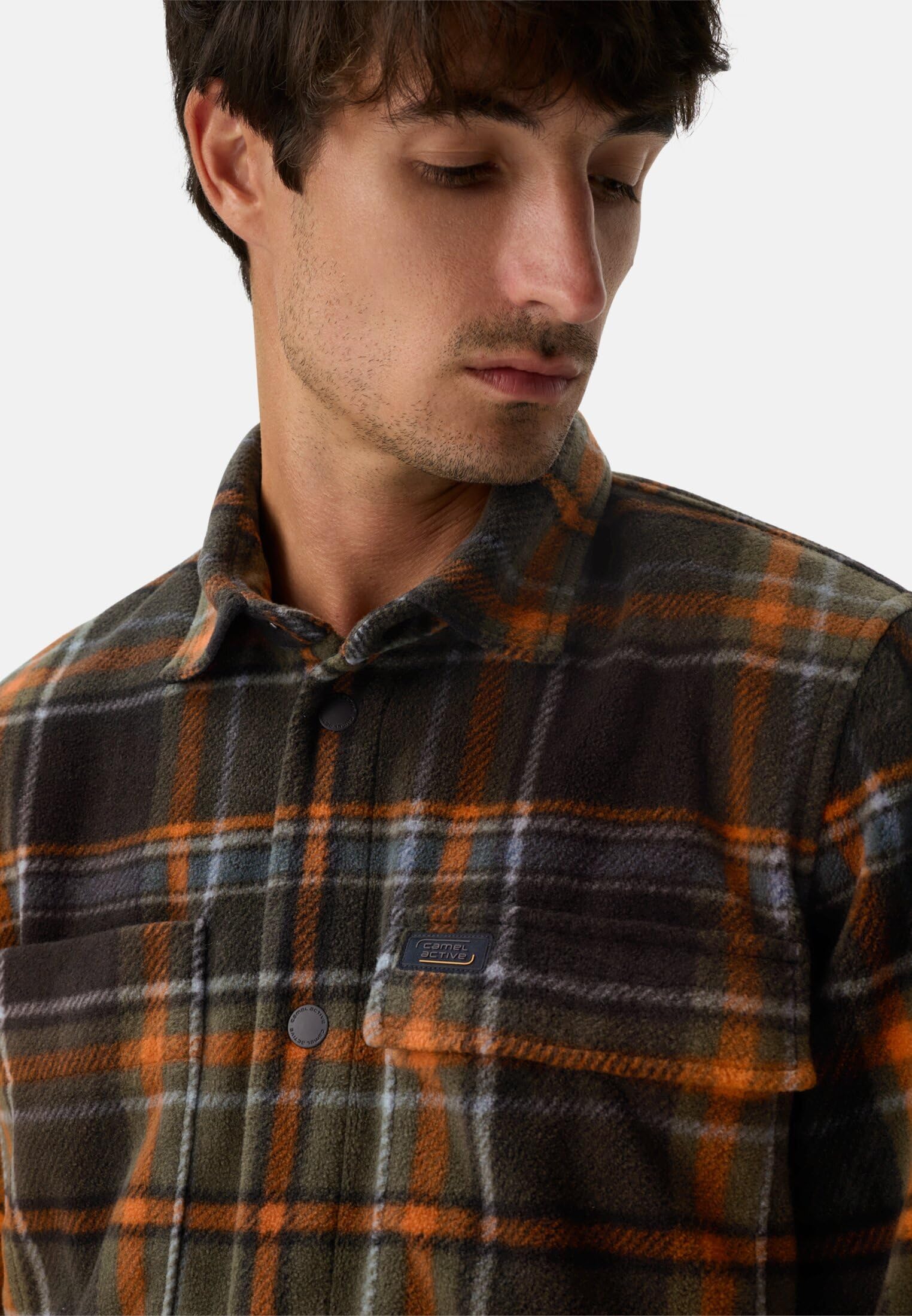 camel active Herren Overshirt mit Seitentaschen