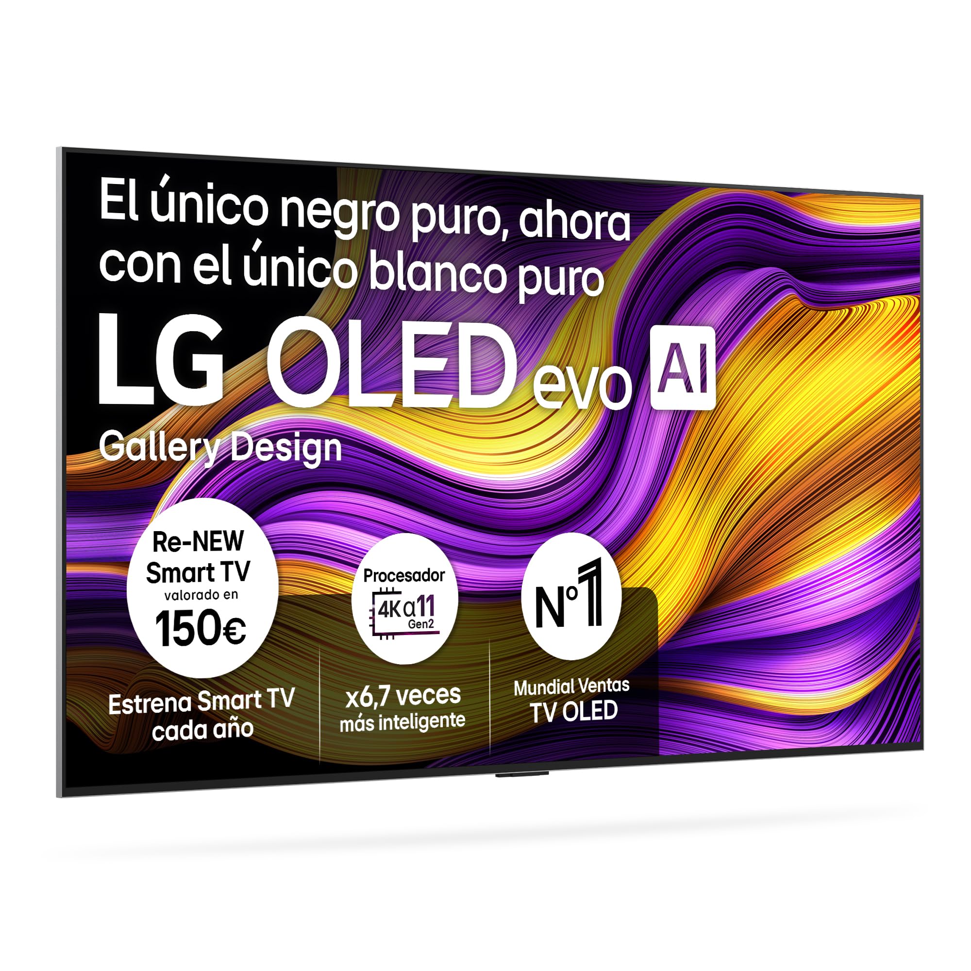 LG OLED65G54LW - TV 65", OLED EVO 4K, Smart TV AI G5, WebOS 25, Super Upscaling, Dolby Vision y Dolby Atmos, AMD FreeSync, Alexa/​Google Assistant, Negro
