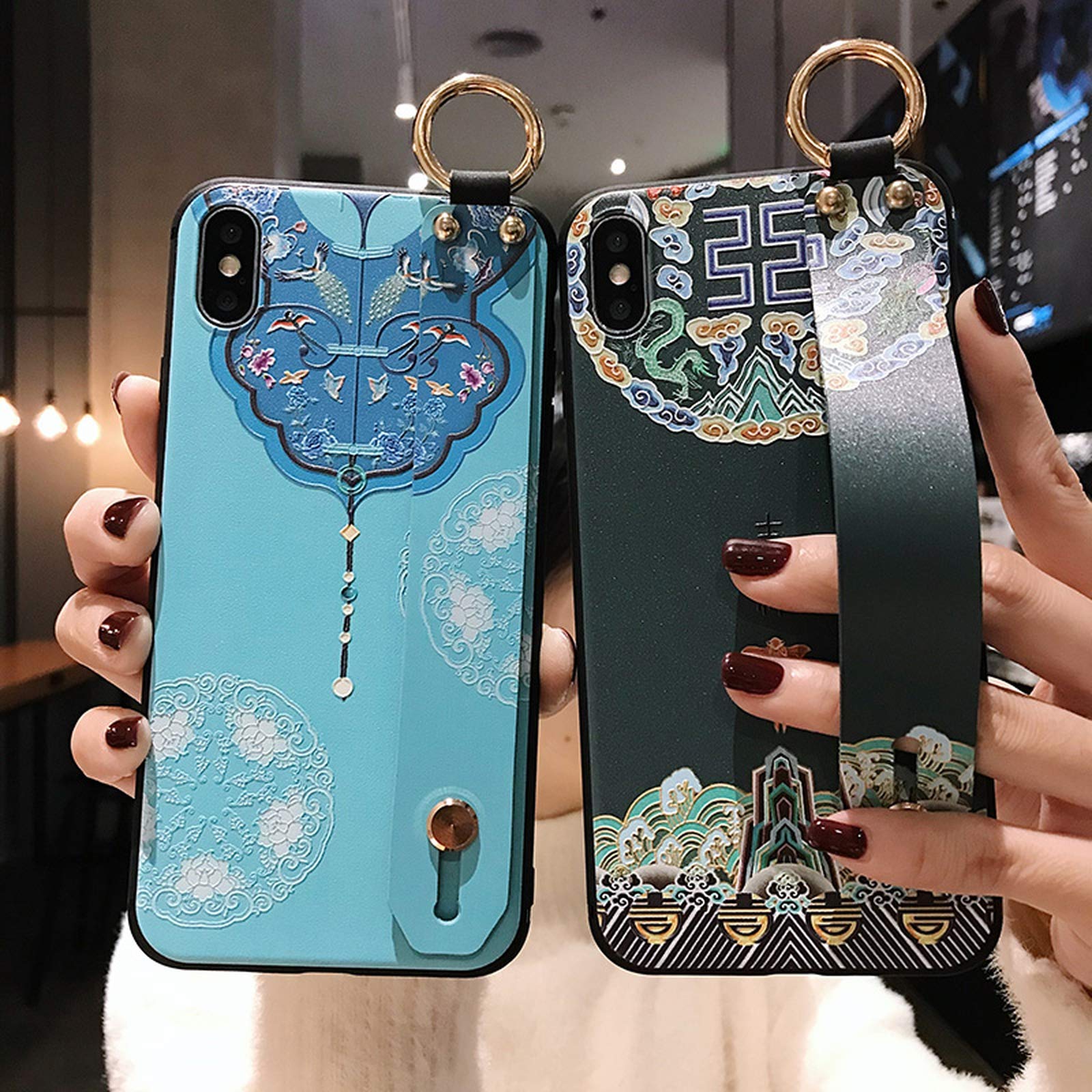 Amazon.co.jp: Perqo フラワーリストストラップfor iPhoneケース