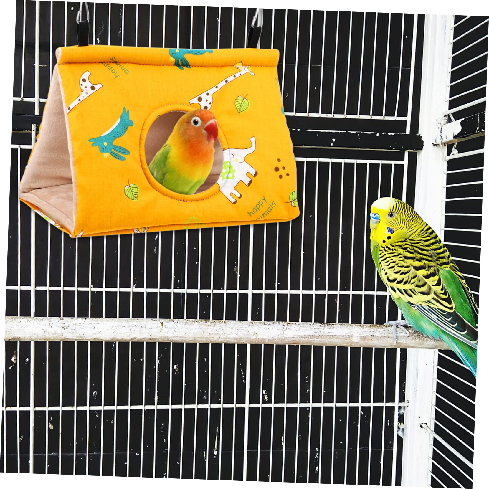 2 Nidos de Pájaros Colgantes Cálidos de Invierno Vellón de Cristal y Algodón, Diseño Redondo para Descanso y Juego de Loros y Cacatúas