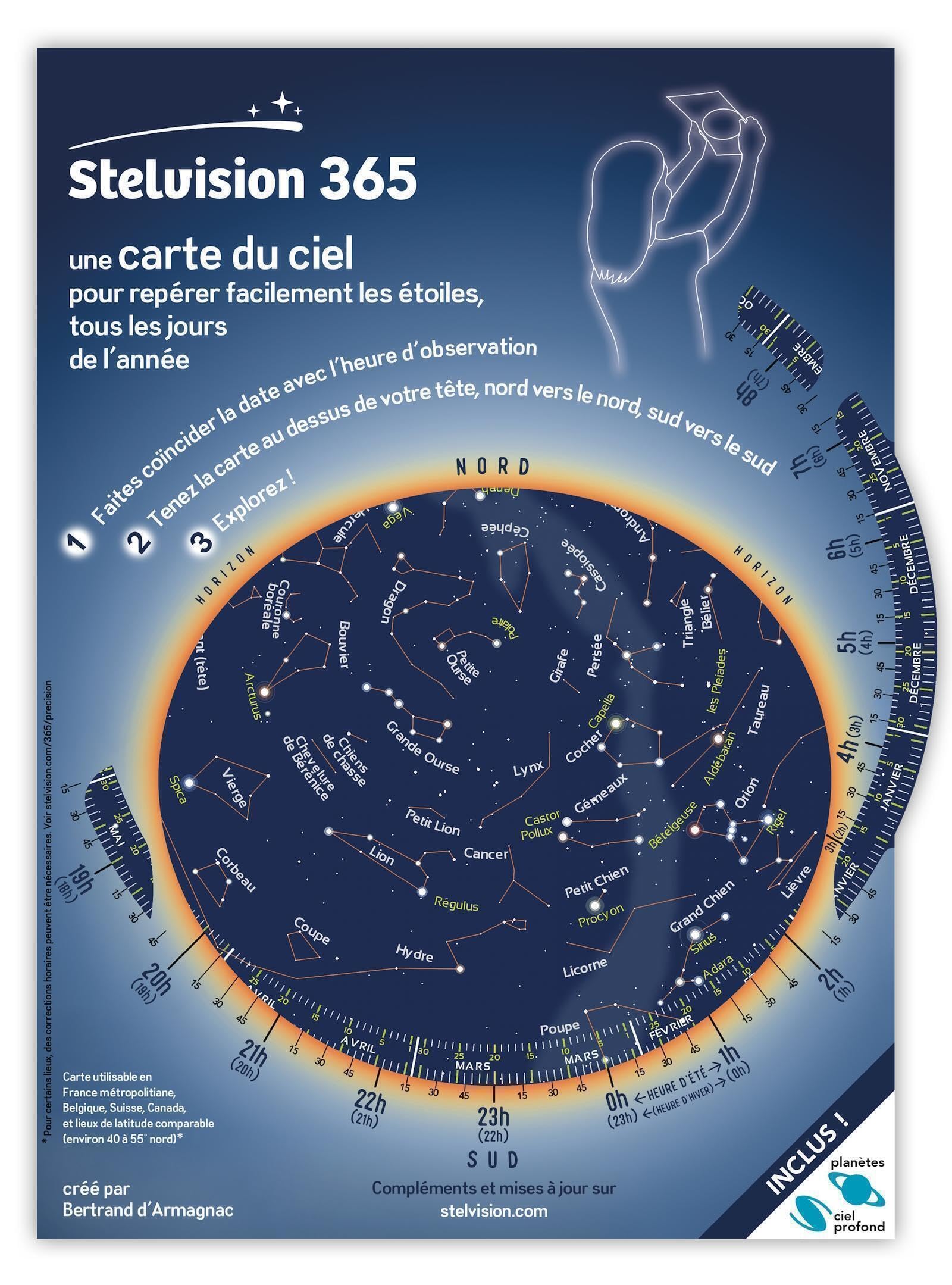 Stelvision 365: Une carte du ciel pour repérer facilement les étoiles, tous les jours de l'année