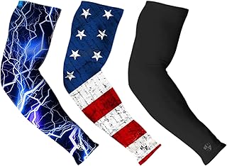 S A Compression Arm Sleeves for Men and Women - UPF 30+ Sun Protection, Moisture Wicking, 4-Way Stretch Arm Sleeves for Work & Sports