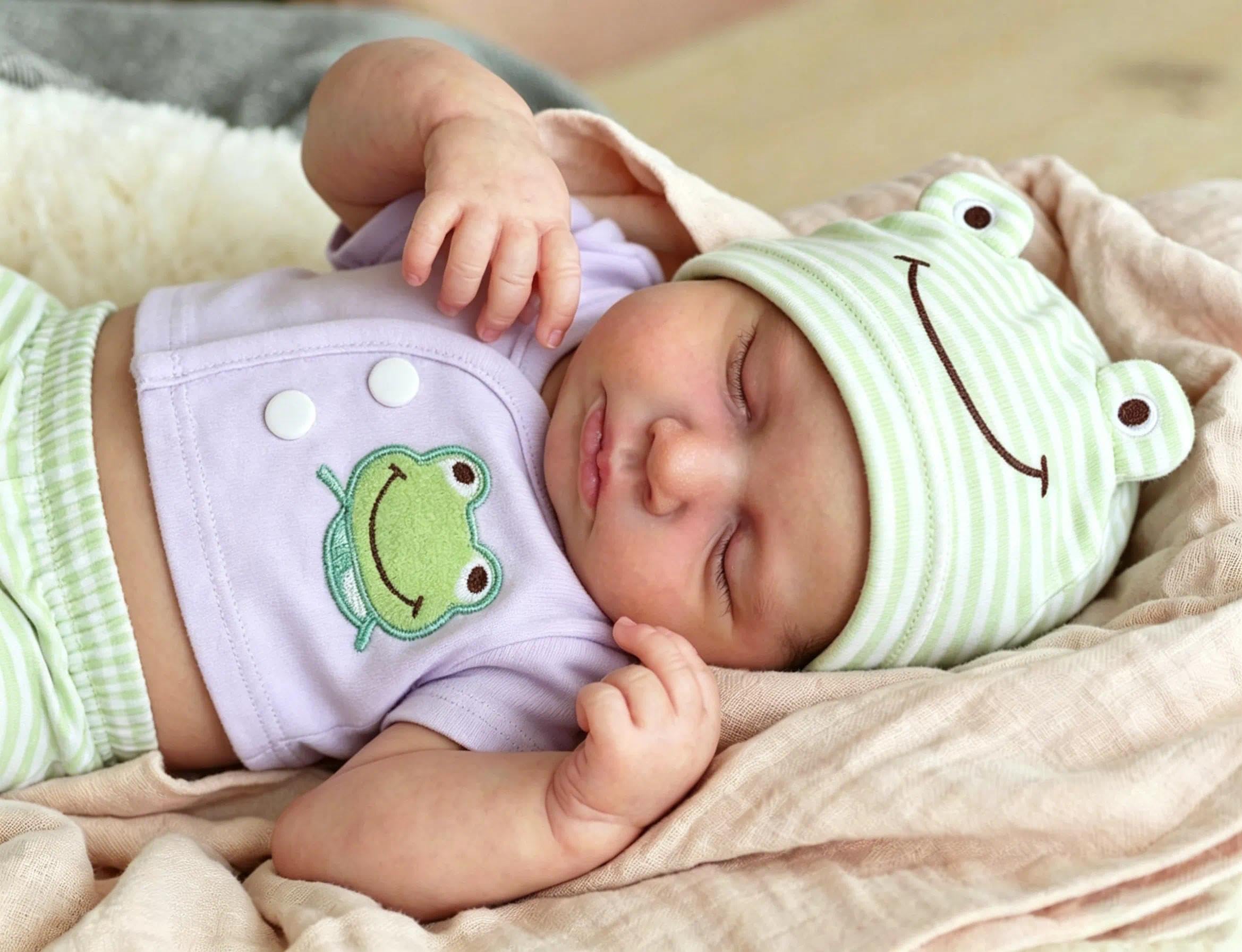 Anano Poupées réalistes en silicone pour bébé, 30 cm, réaliste, pour garçon, bébé Reborn où la bouche est et on peut insérer une tétine
