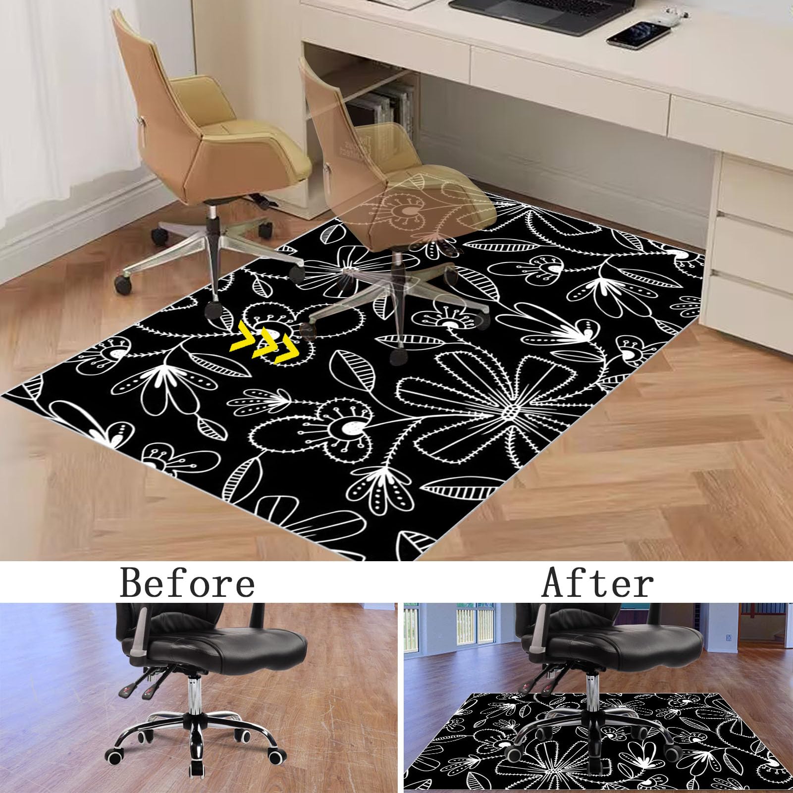 90 x 140 cm Heavy Duty Office Chair Mat for Carpeted Floor Computer Gaming Desk Chair Mat for Carpet Hard Floor Protector Mat for Rolling Chair Carpet Protector Chair Mat Floor Mat for Office Chair - Image 4