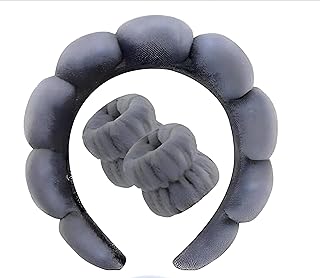 Headband-super soft velvet padded foam spa headband with thick design for women, combining practicality in beauty care, yoga practice, festive gifts, home routine and everyday fashion (model 4, 2 pcs)