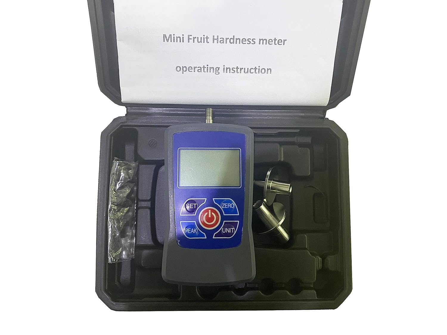 Fruit Hardness Tester Fruit Penetrometer for Measuring The Hardness of Soft and Hard Fruits with Two Pressure Head Φ11.1mm Φ7.9mm Range 0.2～15Kgf/cm2 0.4～30Kgf/cm2 Load Division Value0.01Kgf/cm2