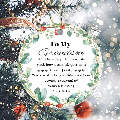 Miniatura 8 de Adorno de Navidad para nieto es difícil poner en palabras de lo especial que eres para nuestra familia, adorno de nieto de abueloabuelo, adornos de