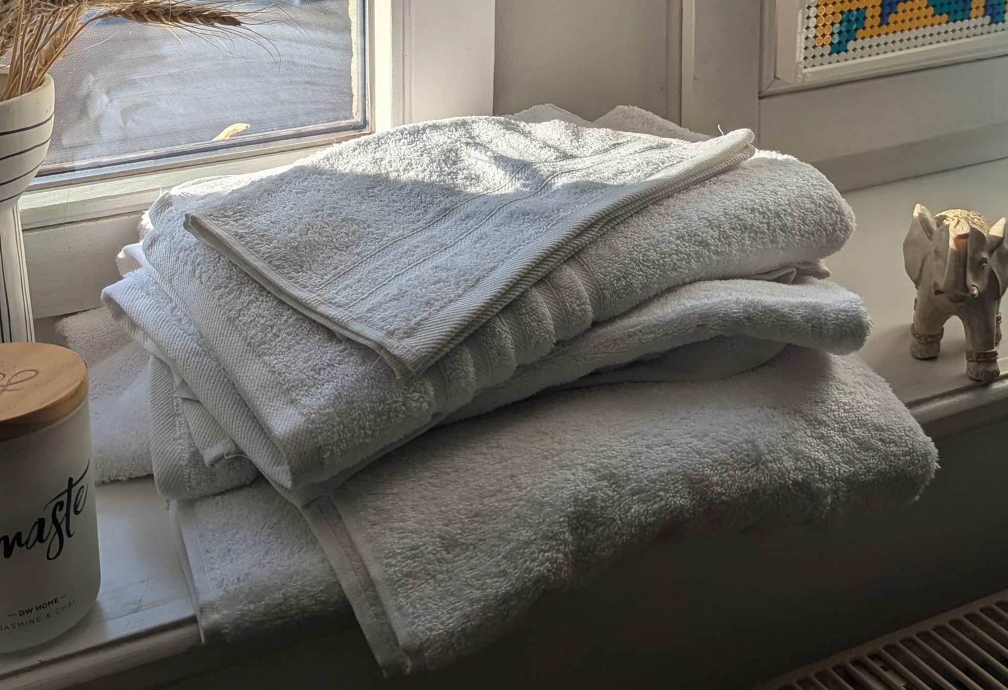 Luscinia Lot De 6 Serviettes Éponge Luxe 550 G/m² 100% Coton - Oeko-TEX® - 2 Bain, 2 Toilette, 2 Invité
