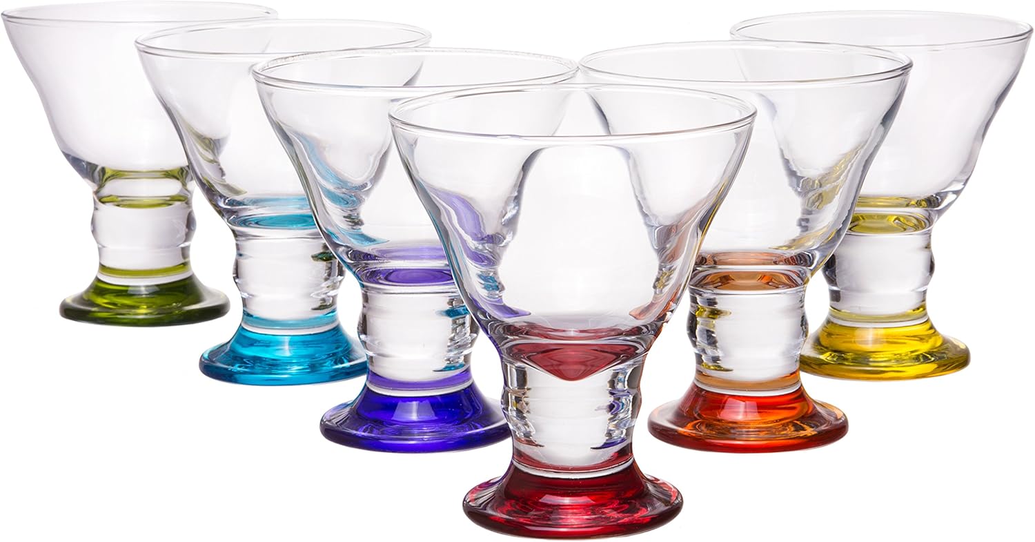 Onе-Dау Sаlе: Uр tо 70% оƒƒ Coral Orion Savory Sweets Footed Ice Cream Bowl, Glass Dessert Cups For Parfait Fruit Salad or Pudding, Assorted Colors, Set of 6, 8.5 oz