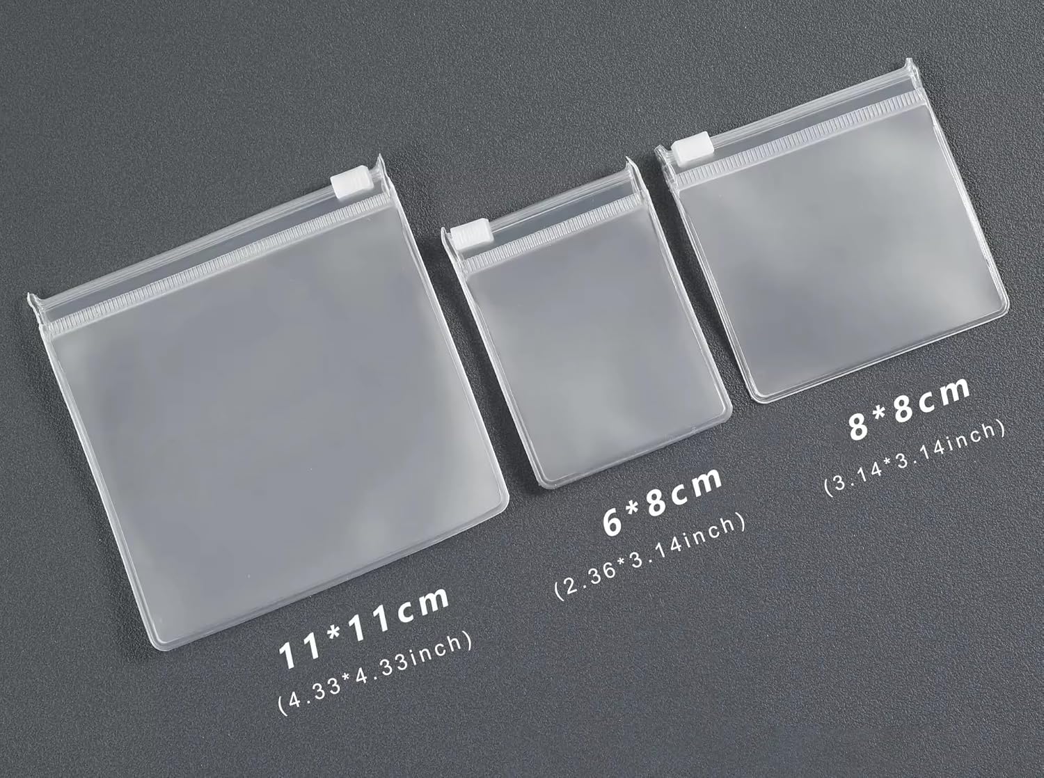 Customizable Matt Frosted Jewelry Bags with Slider Zipper, Personalized Resealable Jewelry Storage Bags for Necklaces, Earrings,Rings and Other Accessories (50PCS)