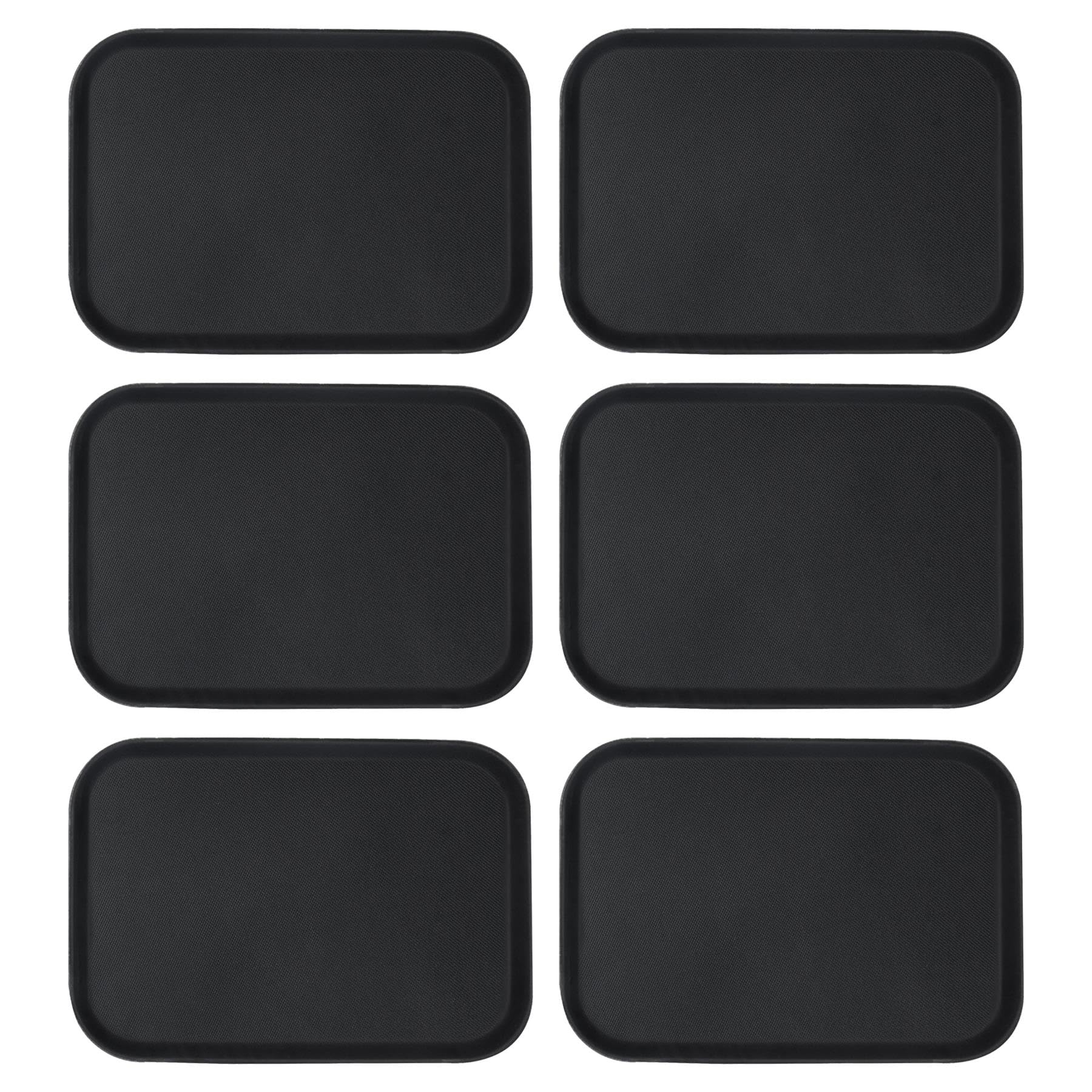 Argon Tableware rutschfeste Serviertabletts 66 x 45.5 cm Schwarz 6er Set | Extra Große Serviertabletts im 6er Set mit rutschfester Oberfläche, hitzebeständigem Kunststoff & professioneller Gastro