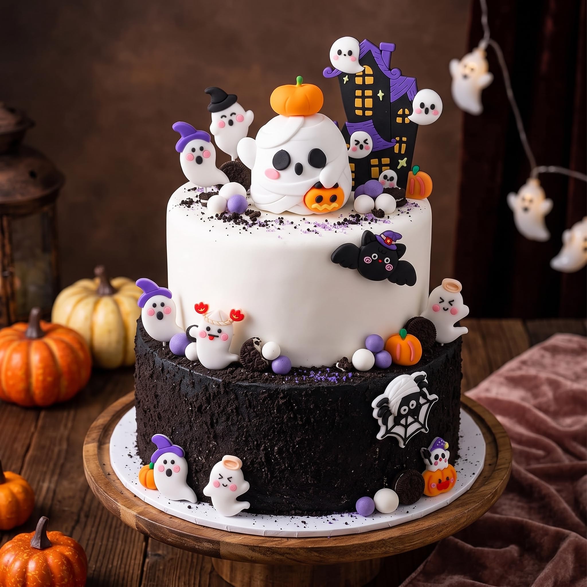 LaVenty Spooky Boo Cake Topper Pink Halloween Cupcake Toppers — image 1
