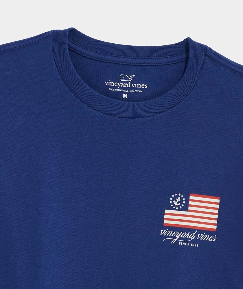 Men's American Flag Print Short Sleeve T-Shirt - Patriotic Cotton Feel Tee - View #3