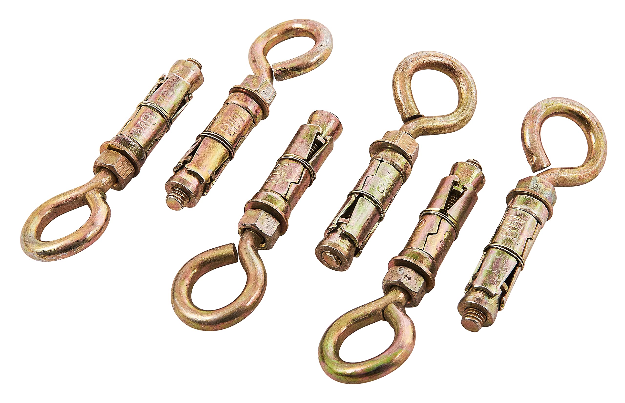 Amtech Brass S5965 6 Piece 8Mm Closed Hook Bolts