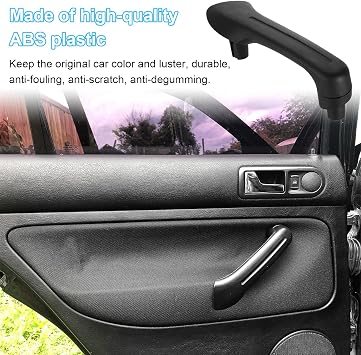 Handle Switch Frame Protective Cover, Black, with Handle, Lifter Panel and Lifter Panel Accessories, Car Interior Trim Accessory Protective Cover, Fits Bora Golf IV J-etta (5)
